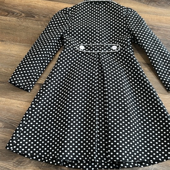 BONNIE Jean Black & White Polka Dot Coat Size 10 - Picture 12 of 12